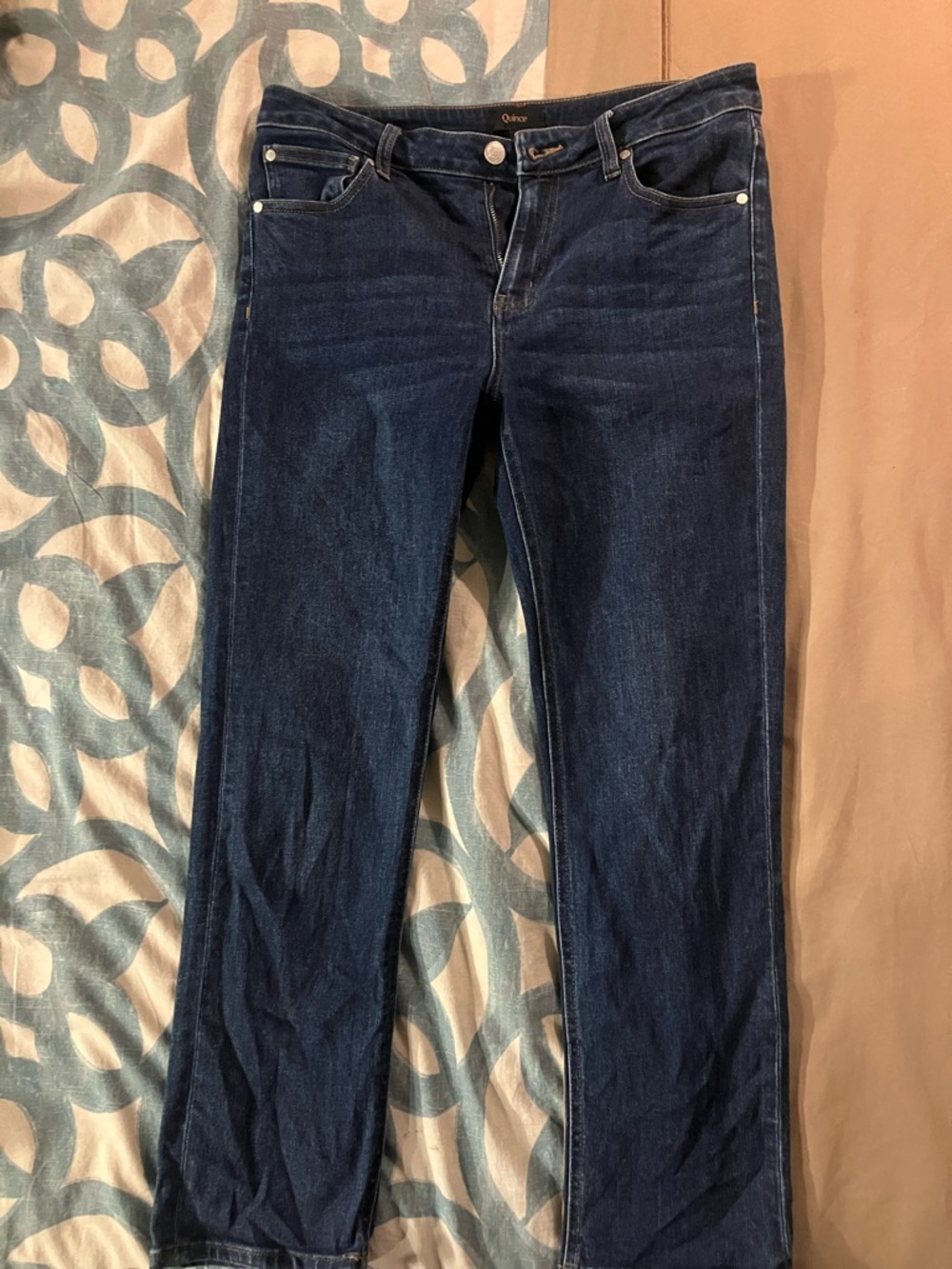 Quince Women's Straight Leg Jeans — Dark Blue Denim